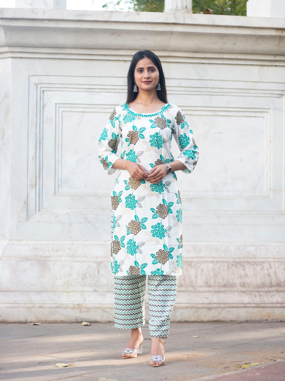 Rayon Foil Print Kurti Set