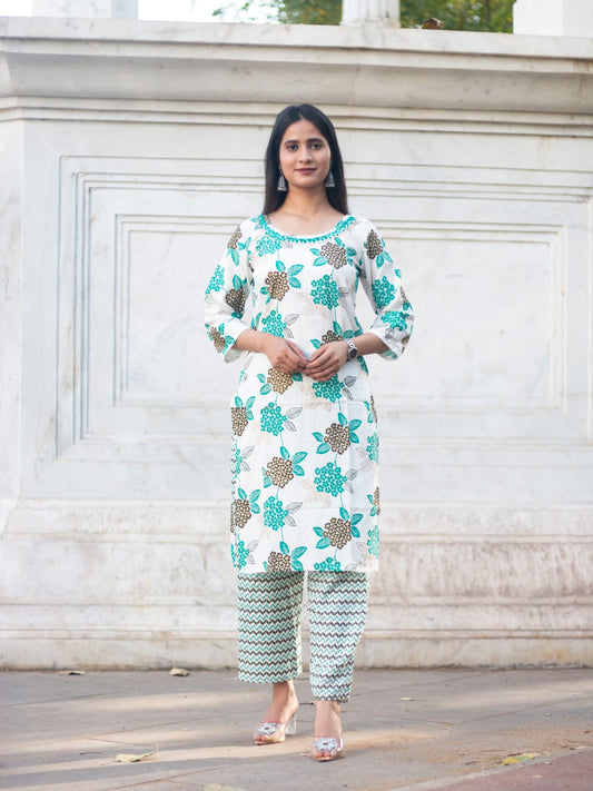 Rayon Foil Print Kurti Set