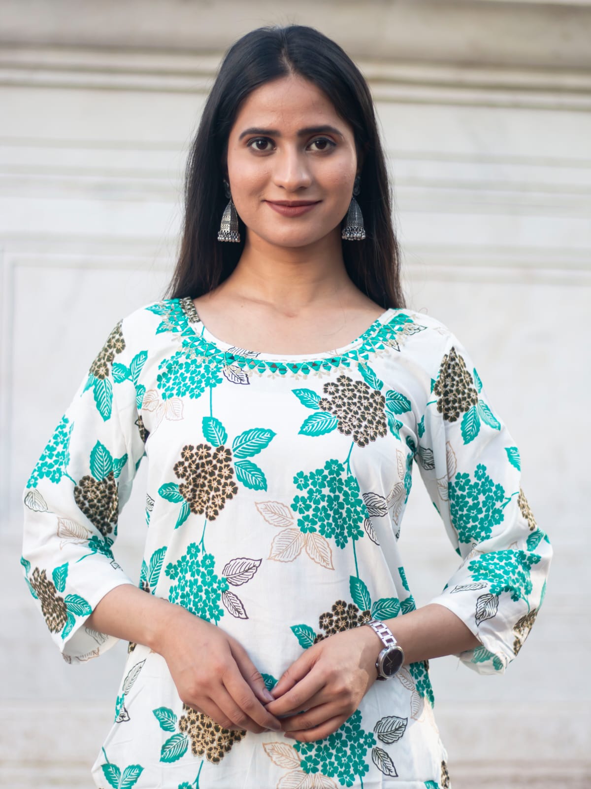 Rayon Foil Print Kurti Set