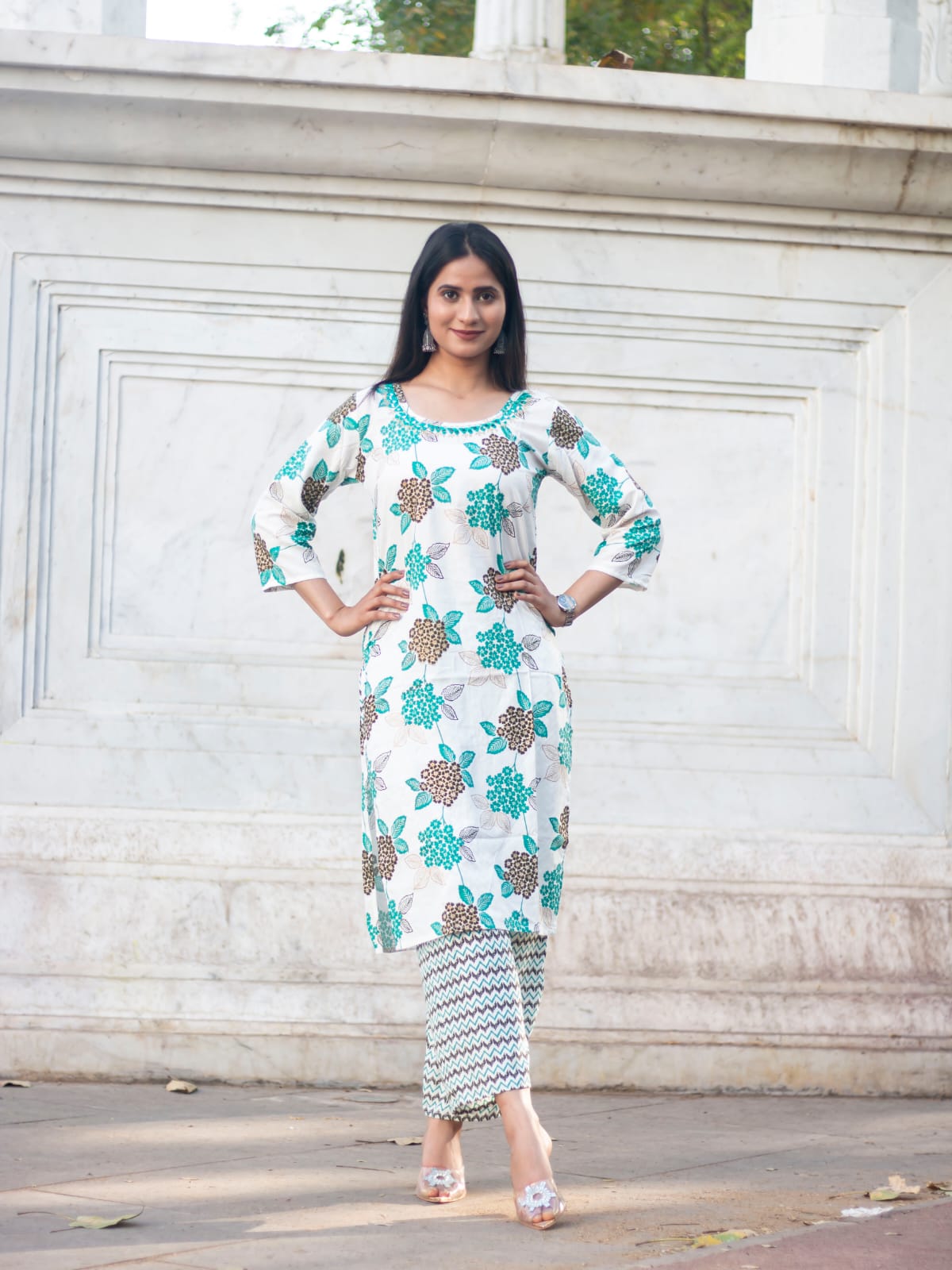 Rayon Foil Print Kurti Set