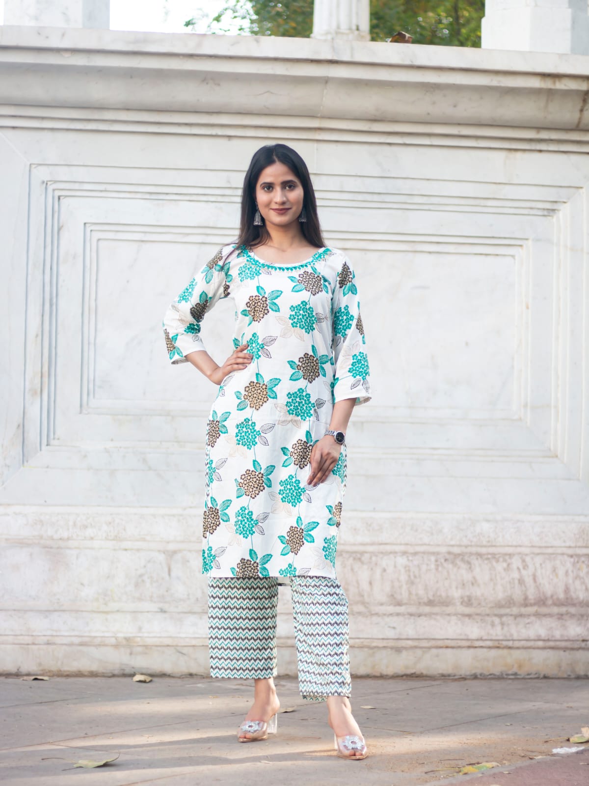 Rayon Foil Print Kurti Set