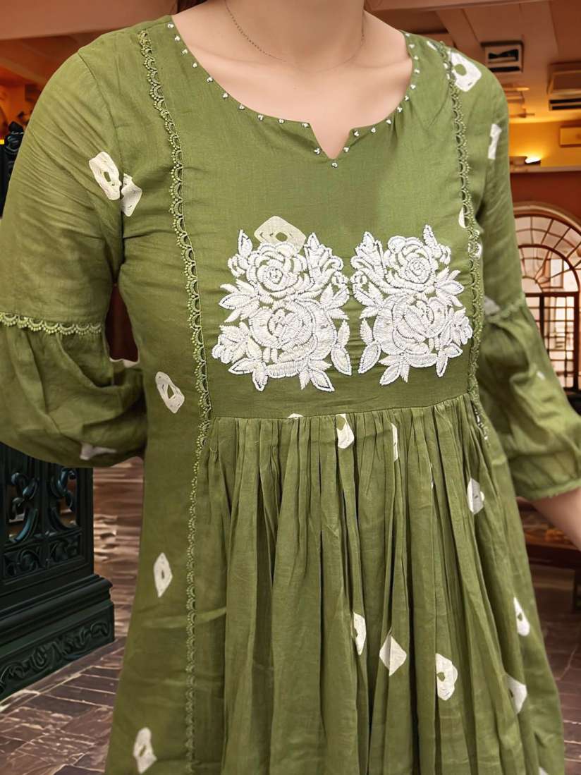 Beautiful Cotton A-Line Frock with pan