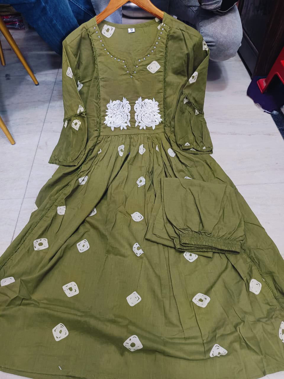 Beautiful Cotton A-Line Frock with pan