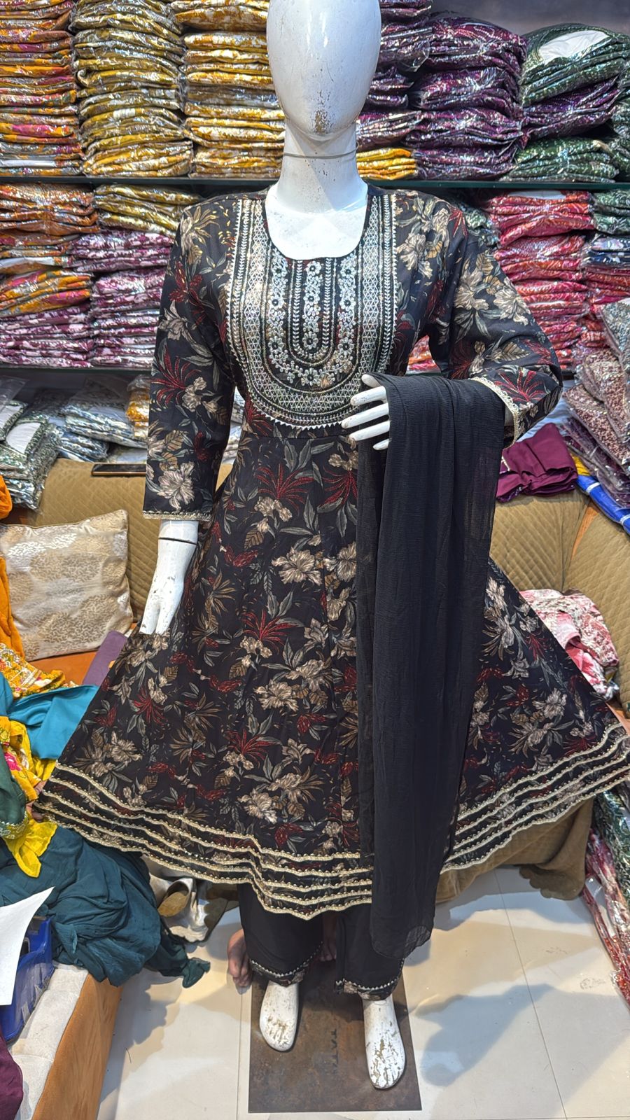 Rayon foil long ghera 3pc