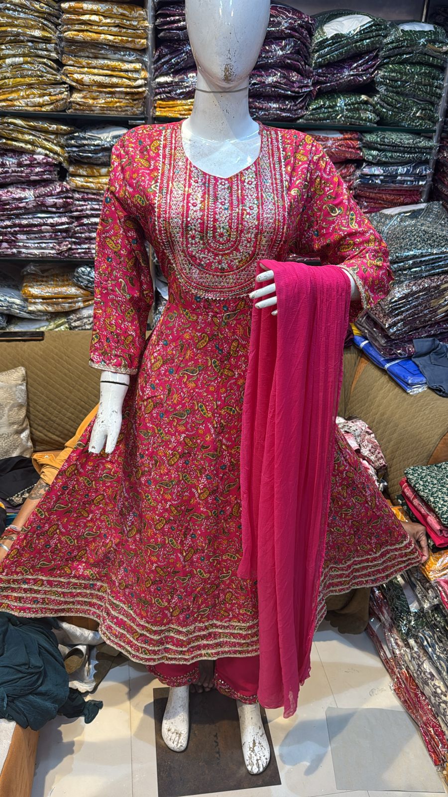 Rayon foil long ghera 3pc