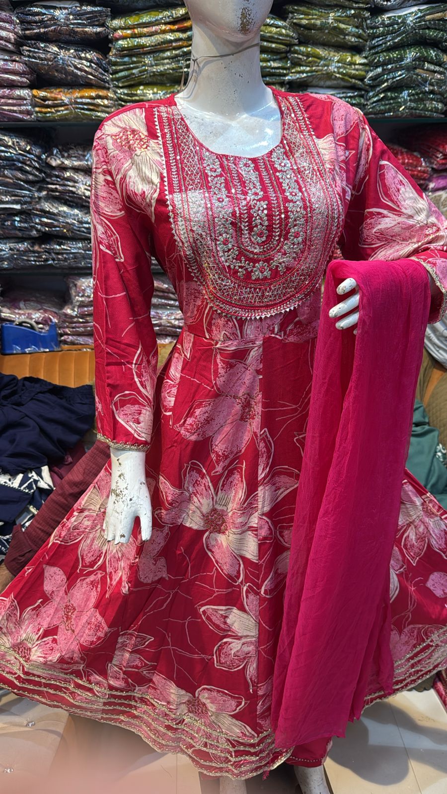 Rayon foil long ghera 3pc