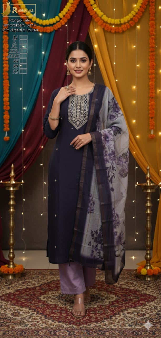 Rangoli silk embroidery work