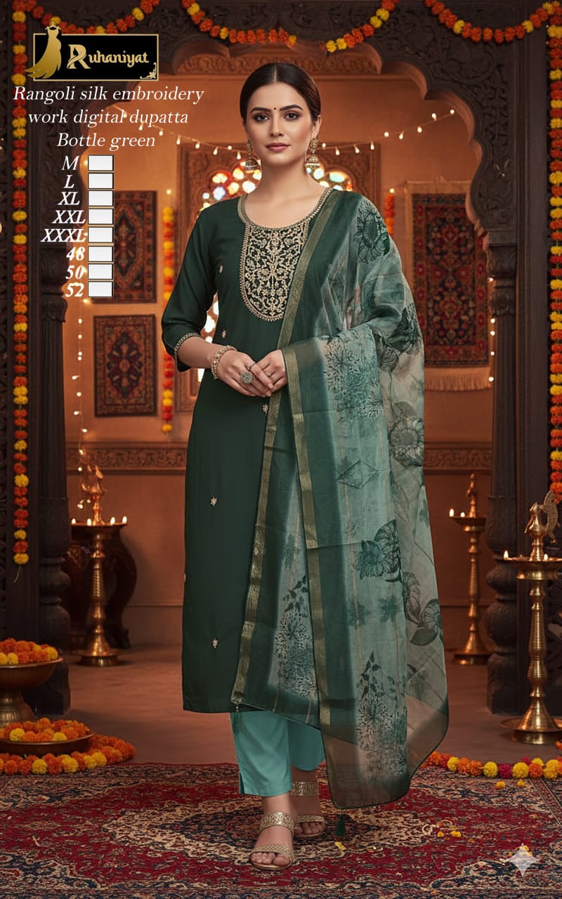 Rangoli silk embroidery work