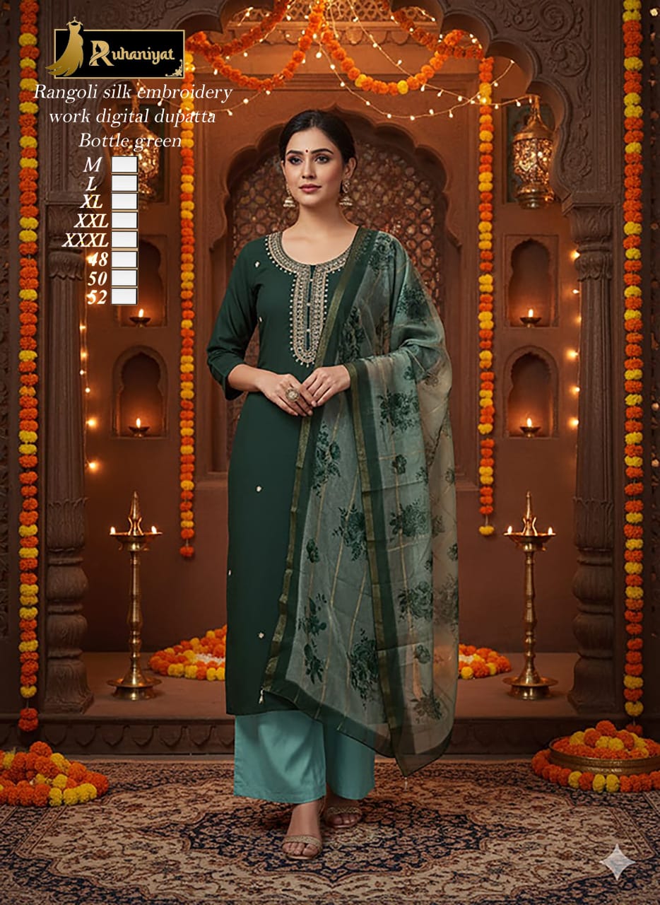 Rangoli silk embroidery work