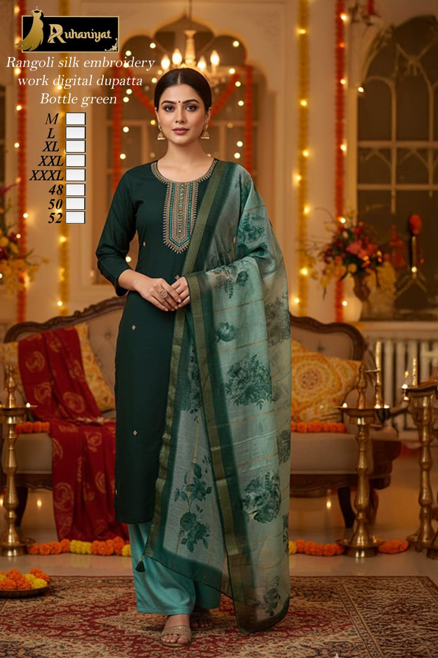 Rangoli silk embroidery work