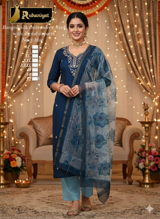 Rangoli silk embroidery work