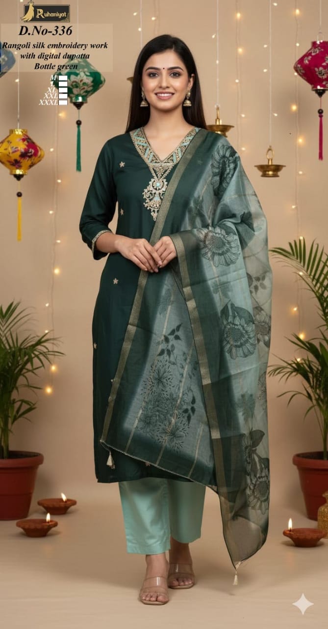 Rangoli silk embroidery work