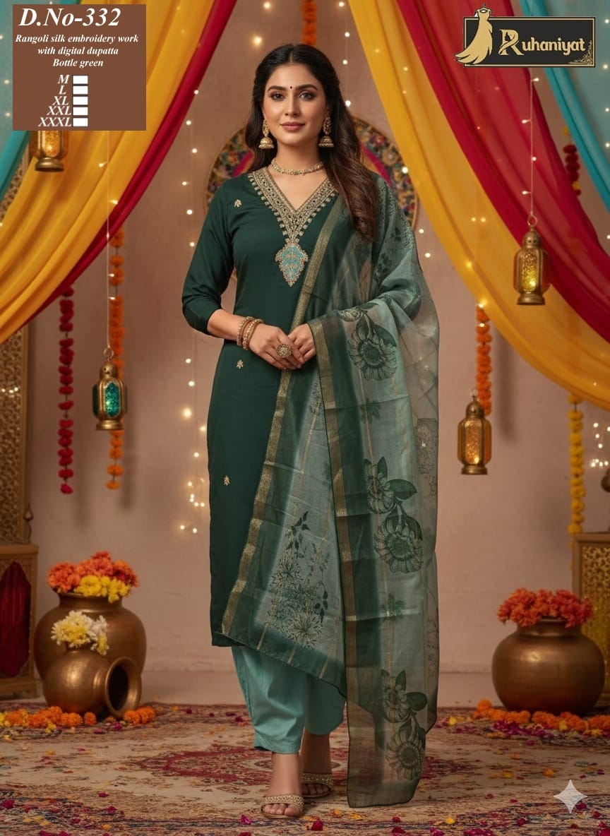 Rangoli silk embroidery work