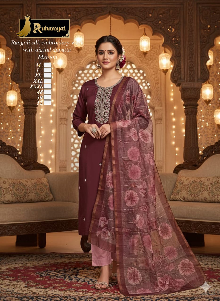 Rangoli silk embroidery work