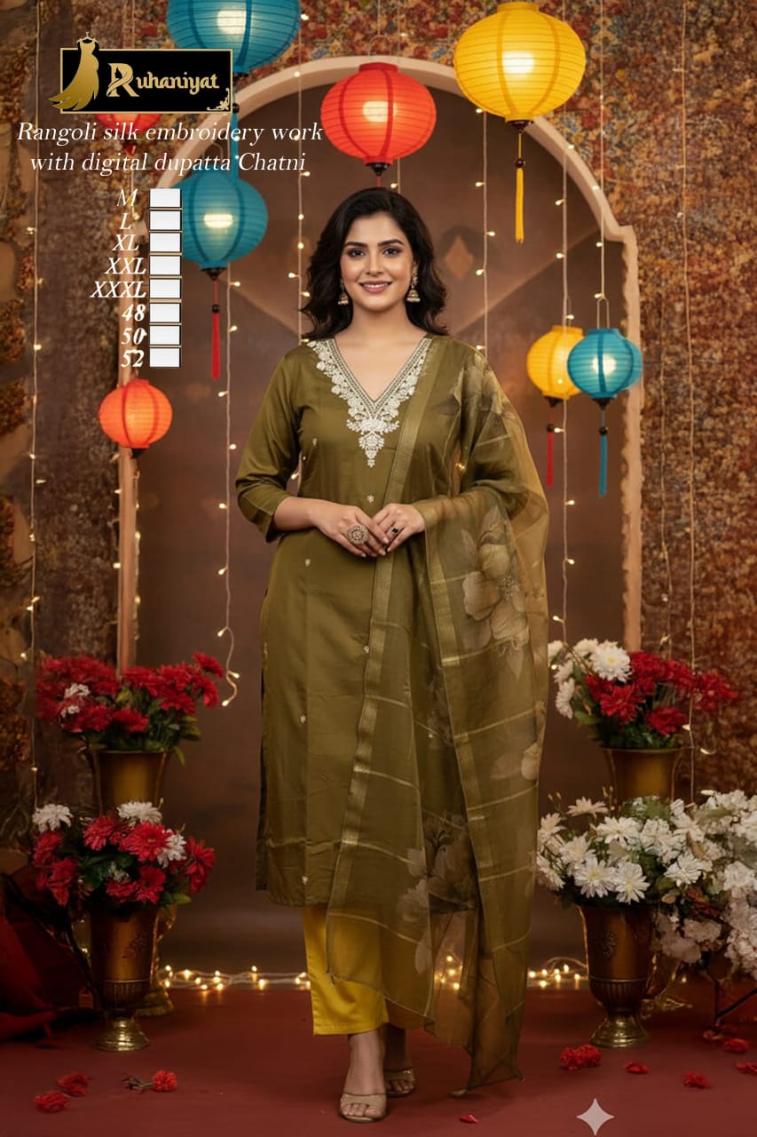 Rangoli silk embroidery work