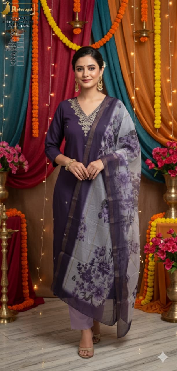 Rangoli silk embroidery work