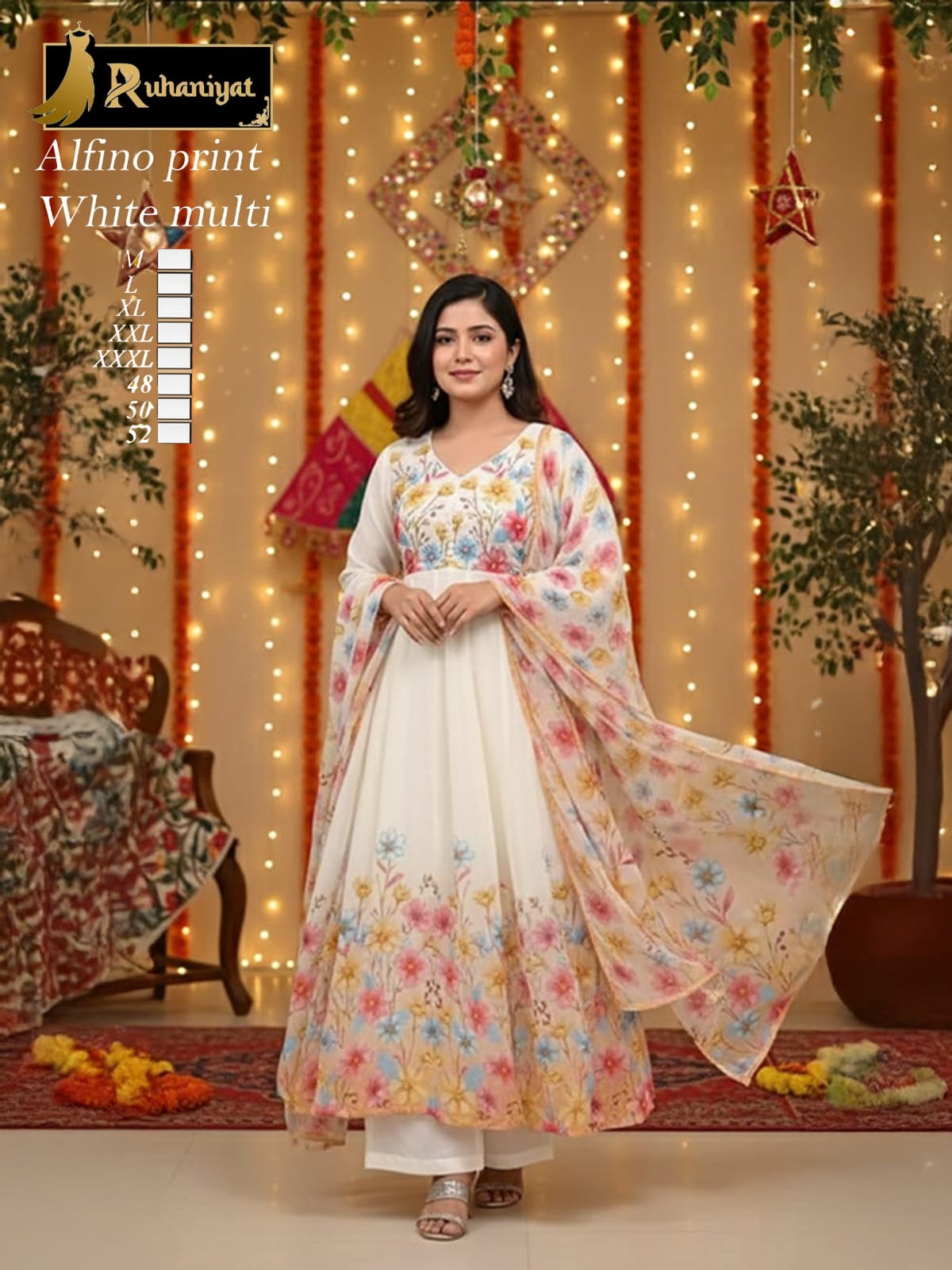 Alfino Georgette Anarkali Kurta Set