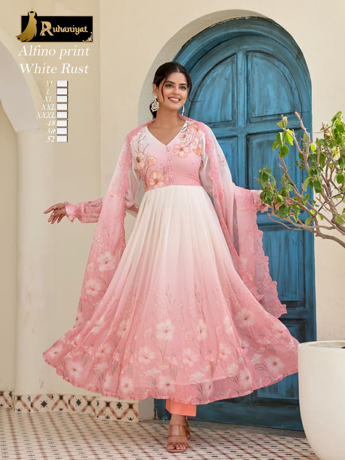 Alfino Georgette Anarkali Kurta Set