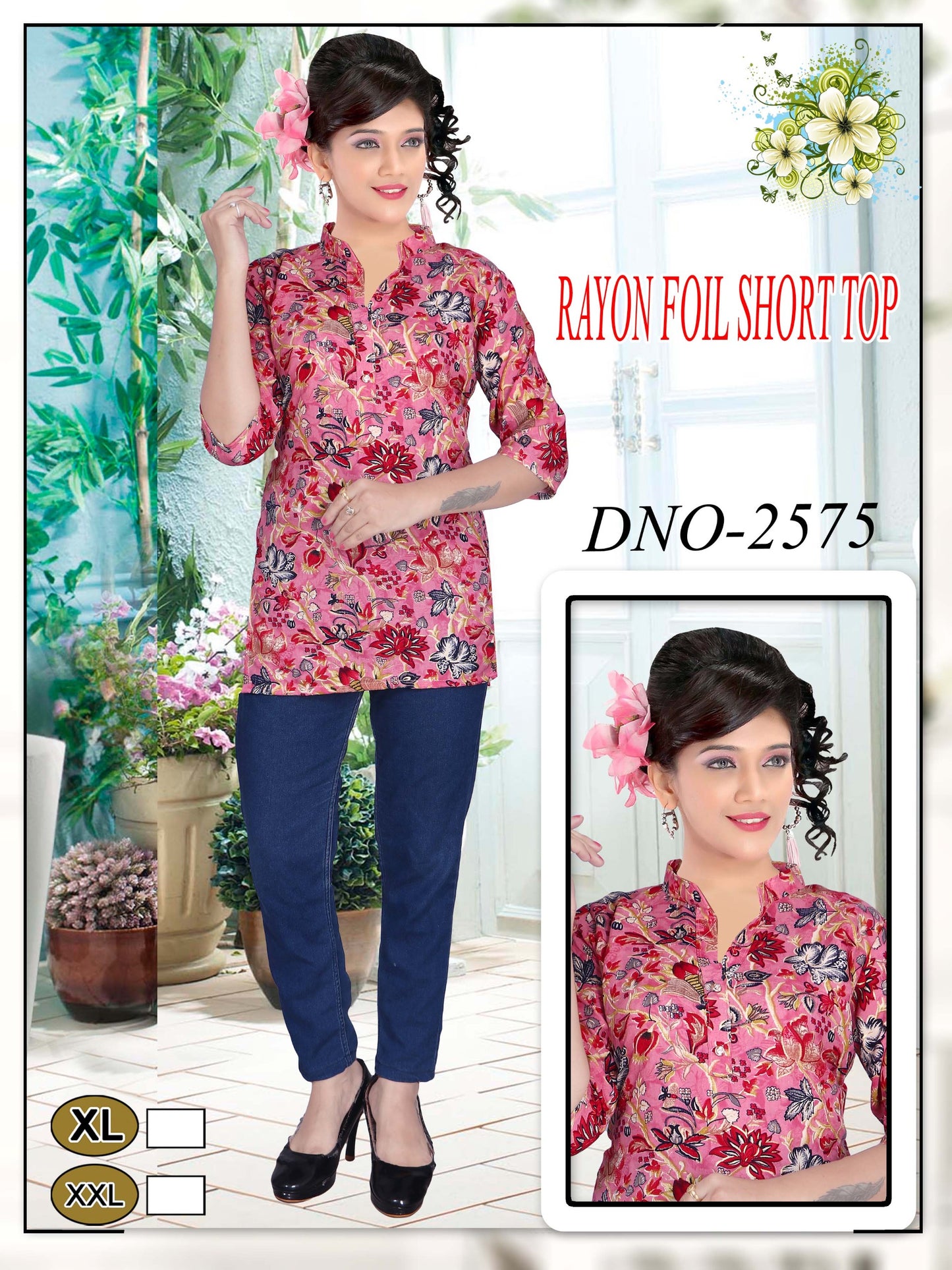 Girls' Printed reyon fabric  Kurti