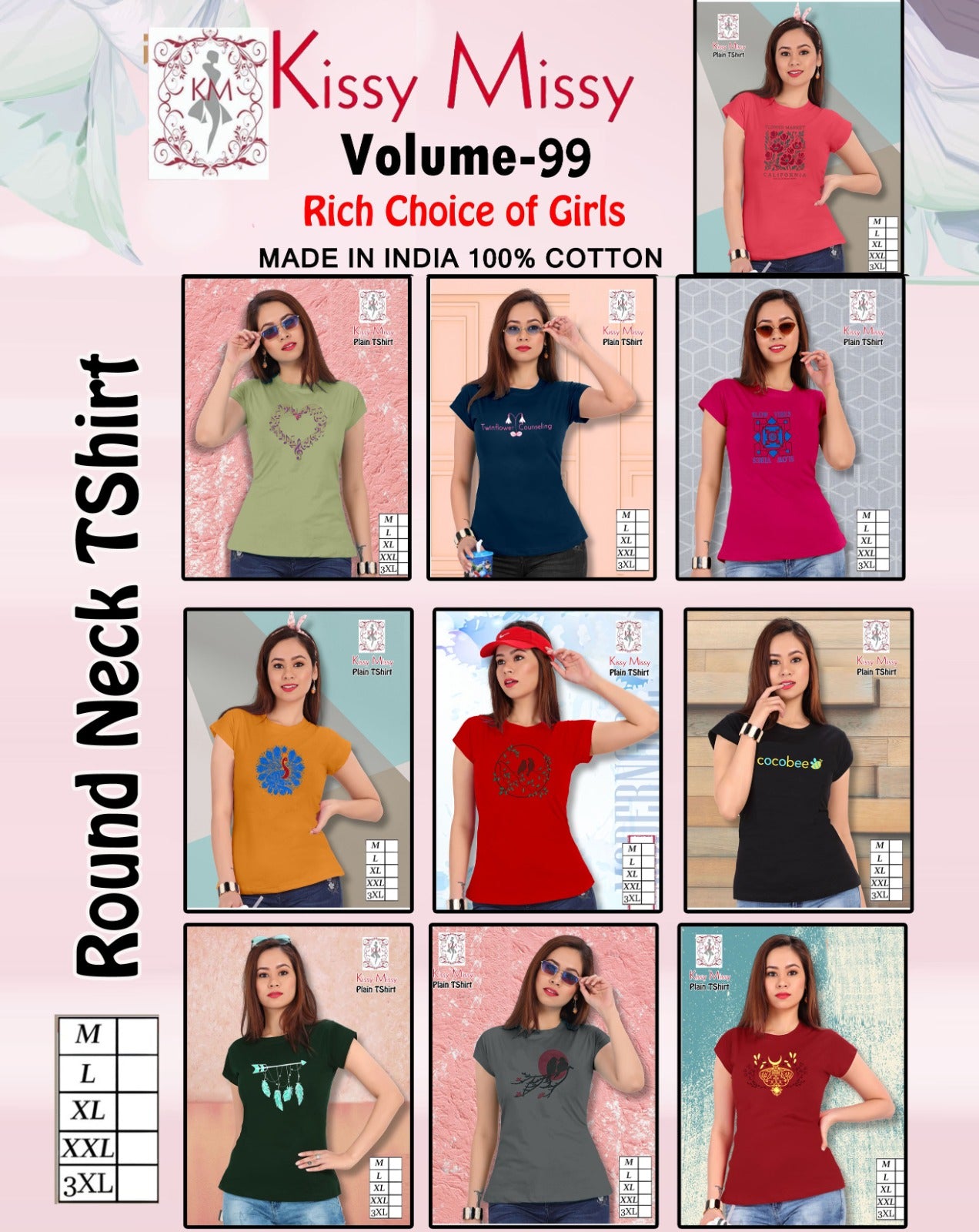 Girl 100% cotton tshirt .