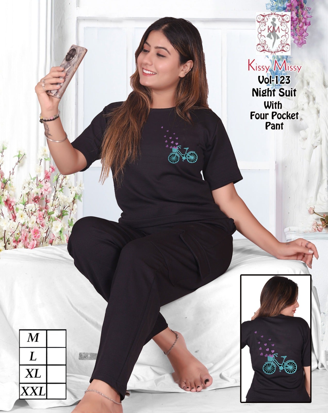 Printed 4-Pocket Night Suit Set