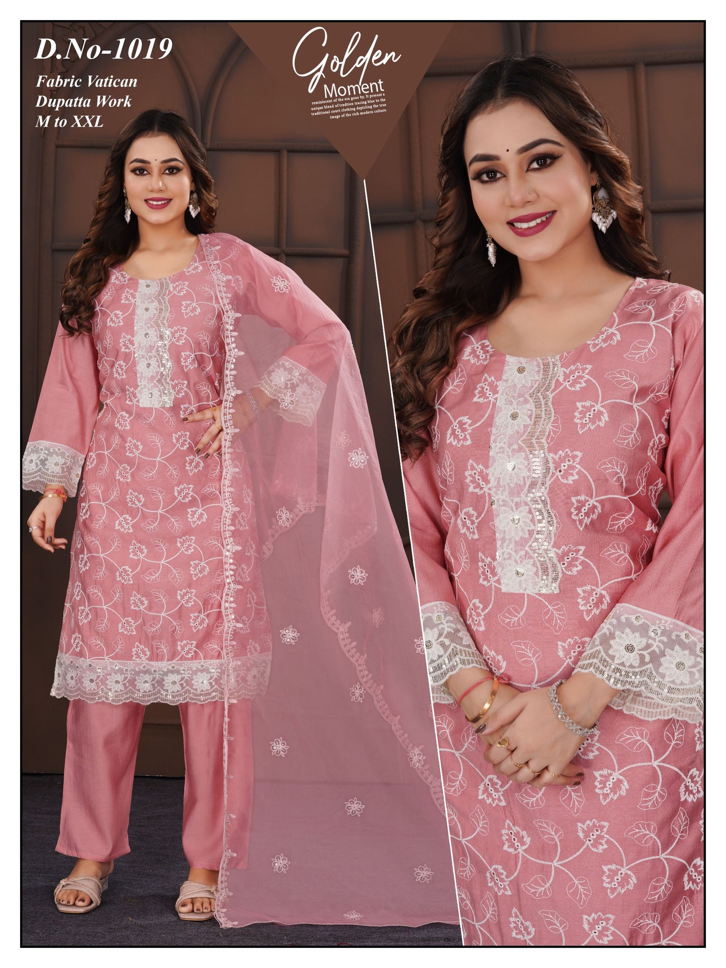 Embroided Vatican 3pc kurti Set With Gorgeous sleeve.