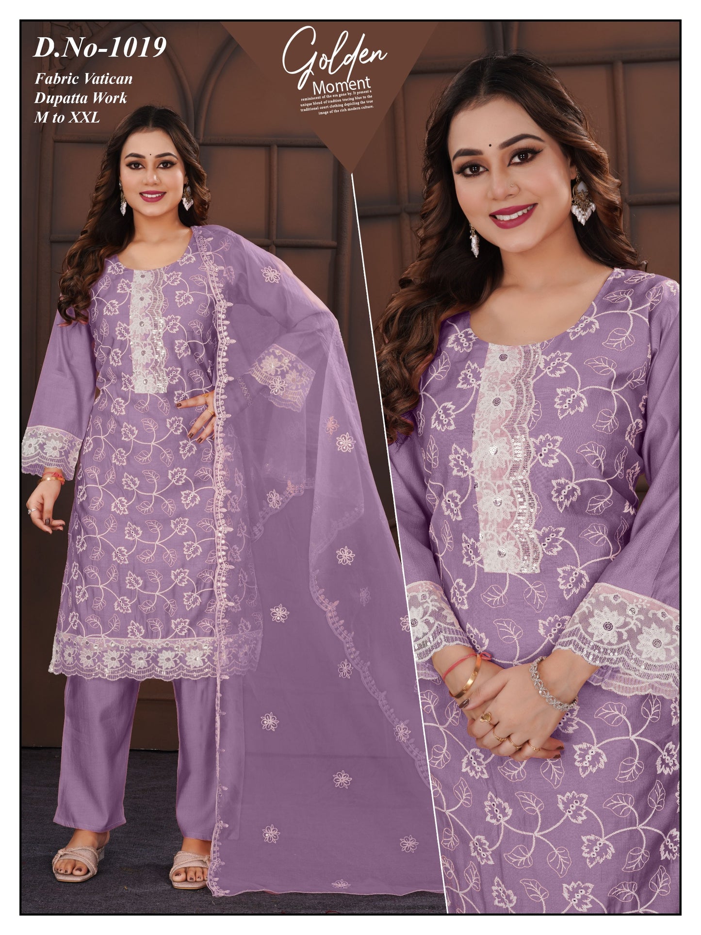 Embroided Vatican 3pc kurti Set With Gorgeous sleeve.
