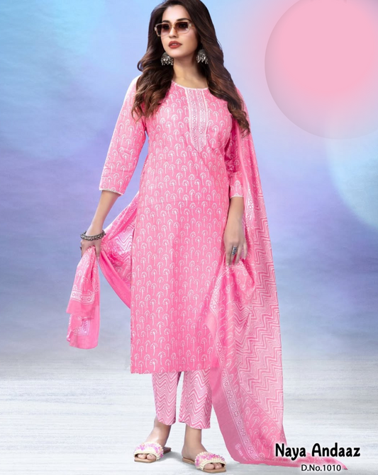 Jaipuri 40-40 Cotton 3pc