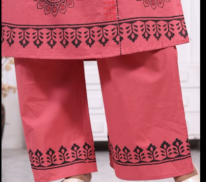 Elegant Cotton Block Printed Anarkali Style