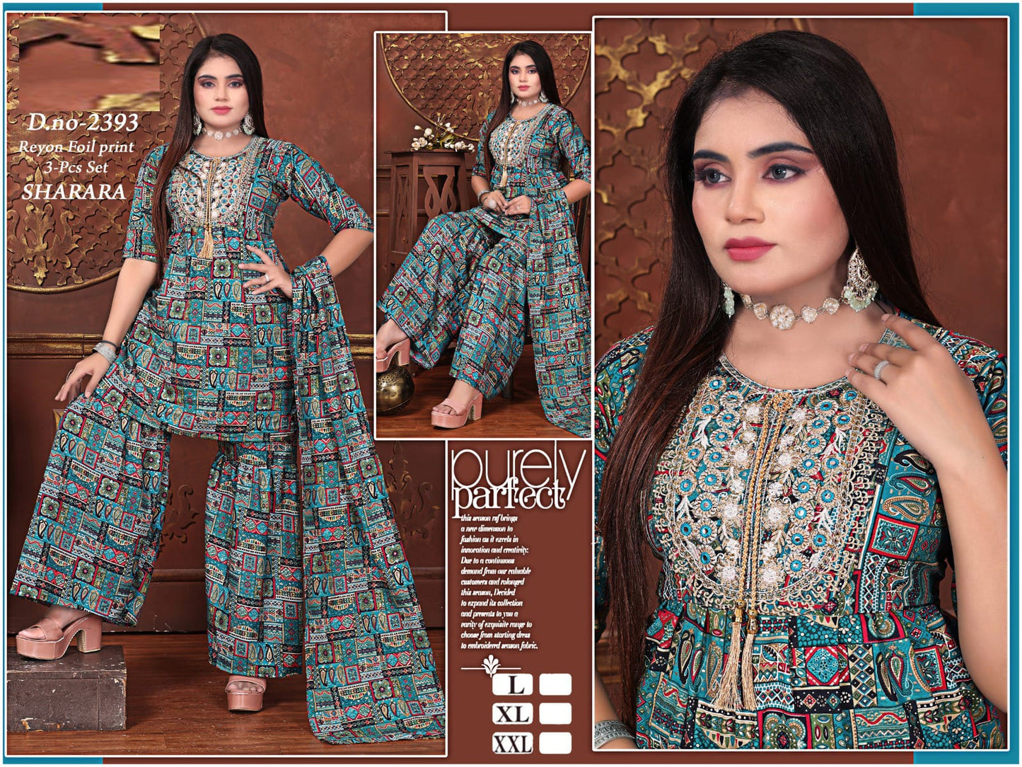 3-piece set: Kurti, Pant