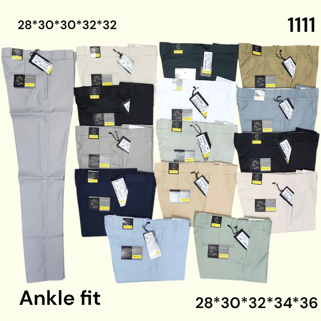 Men's Ankle-Fit Cotton Lycra Blend Trousers