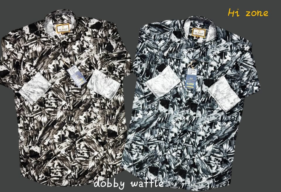 Men's Dobby Waffle Printed Shirts