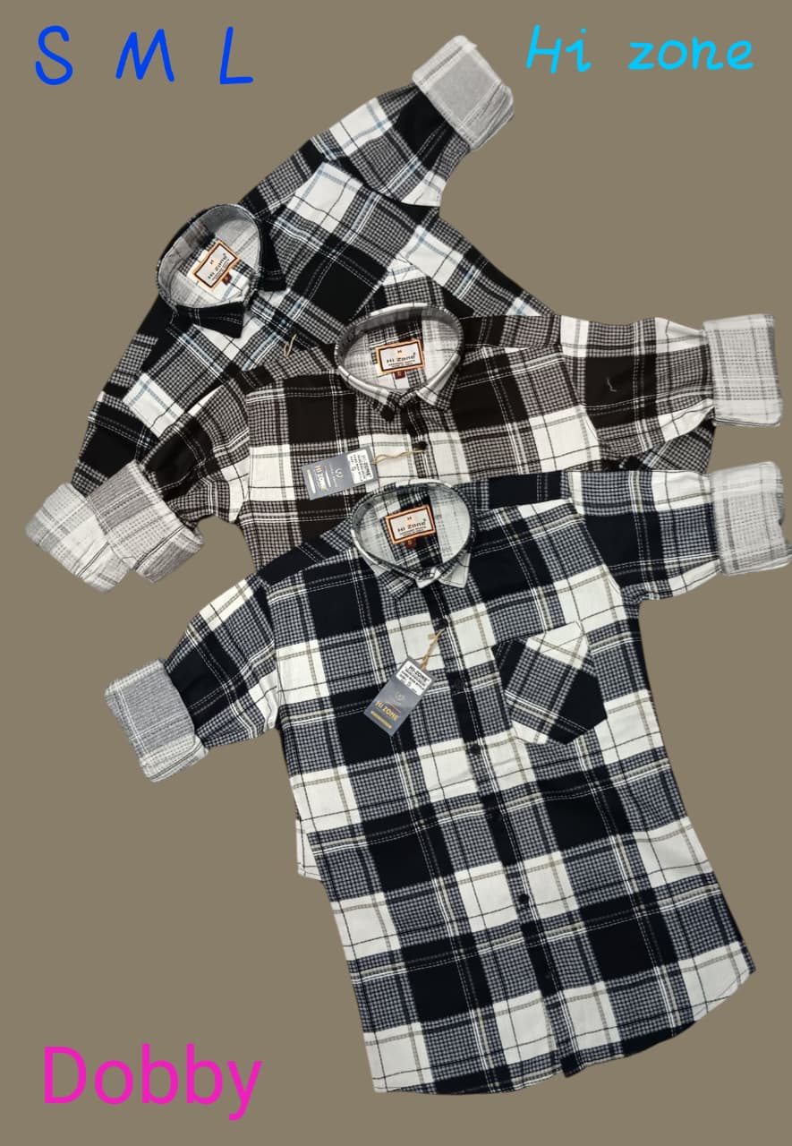 Men's Dobby Waffle Printed Shirts