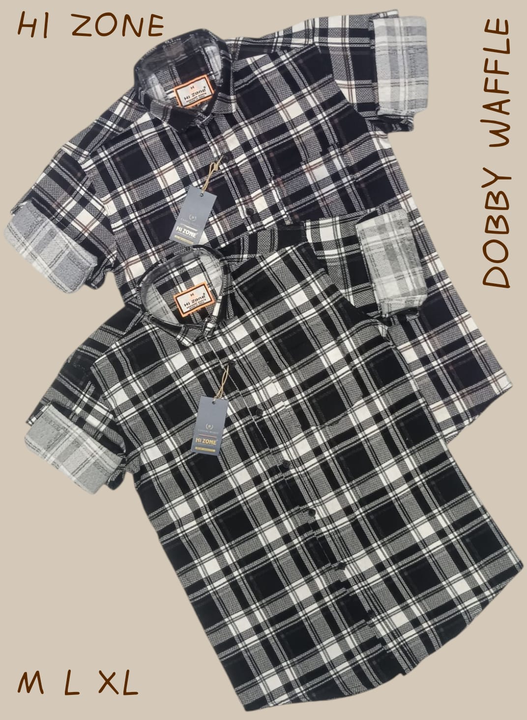 Men's Dobby Waffle Printed Shirts