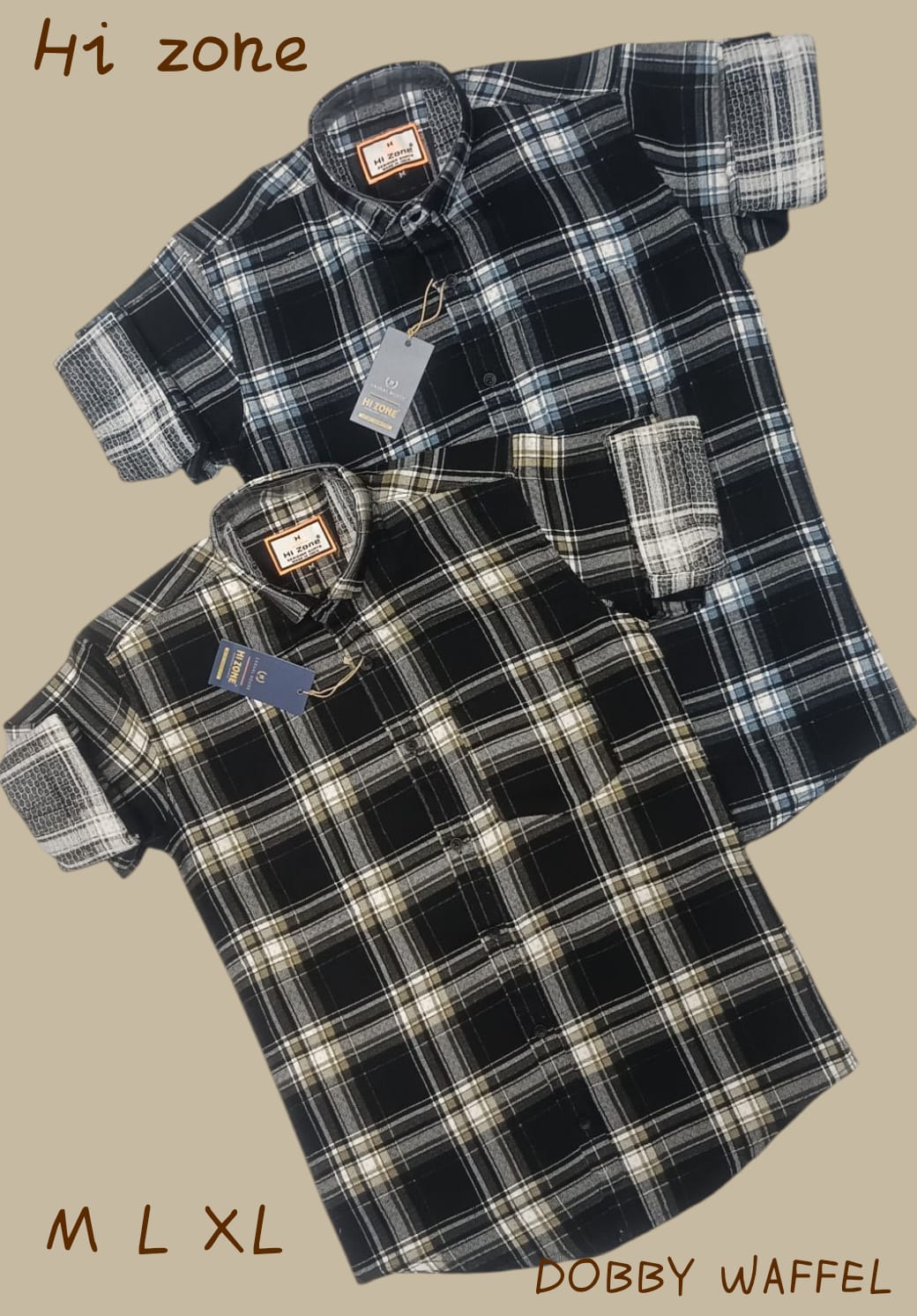 Men's Dobby Waffle Printed Shirts