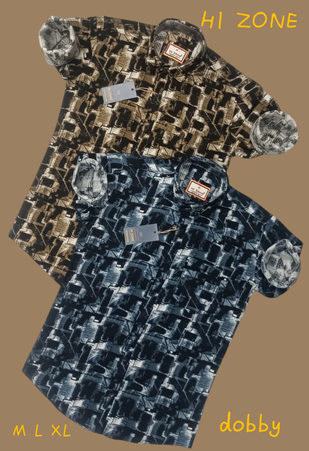 Men's Dobby Waffle Printed Shirts