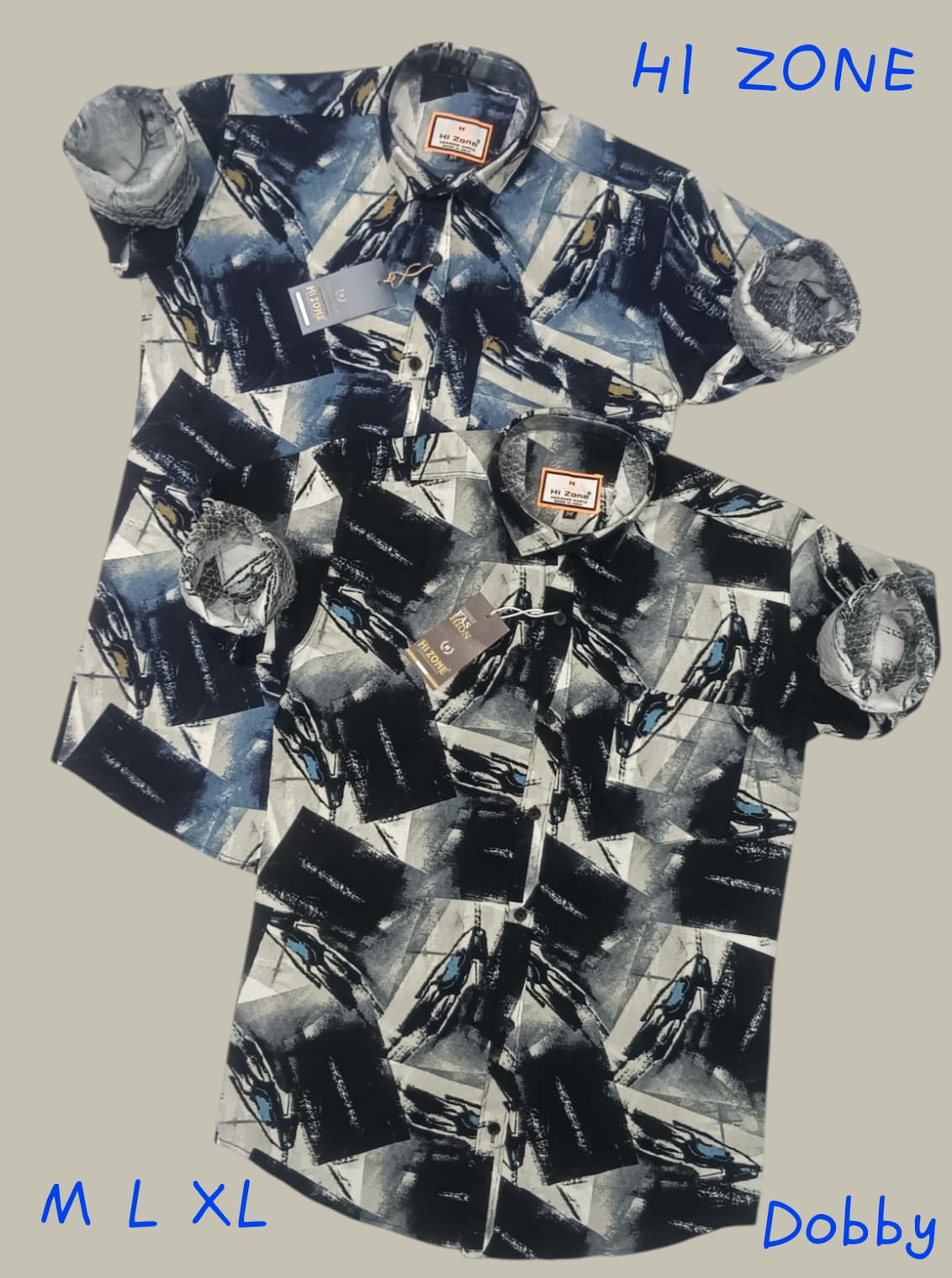 Men's Dobby Waffle Printed Shirts