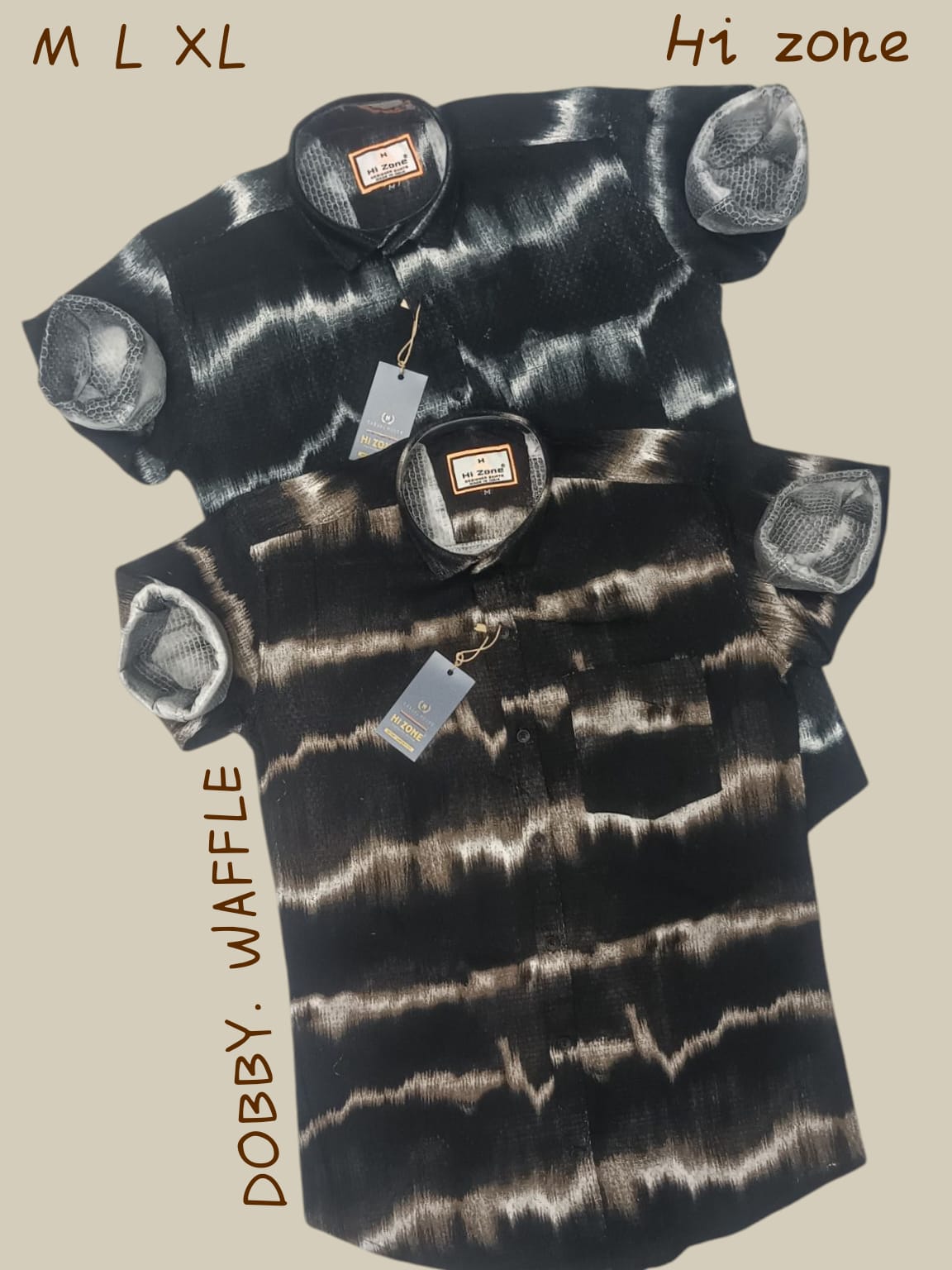 Men's Dobby Waffle Printed Shirts
