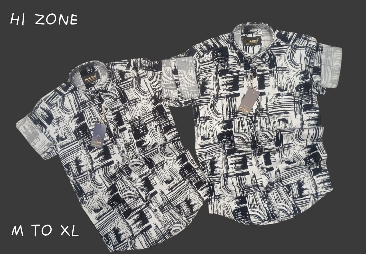 Men's Dobby Waffle Printed Shirts