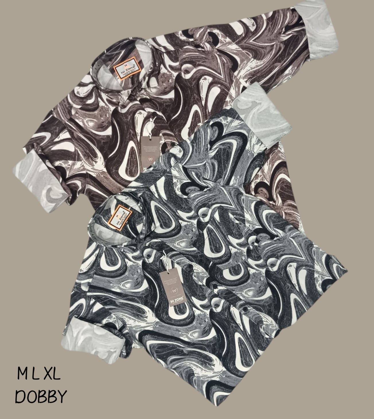 Men's Dobby Waffle Printed Shirts