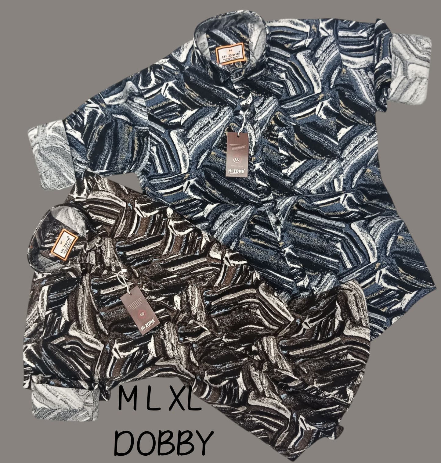 Men's Dobby Waffle Printed Shirts