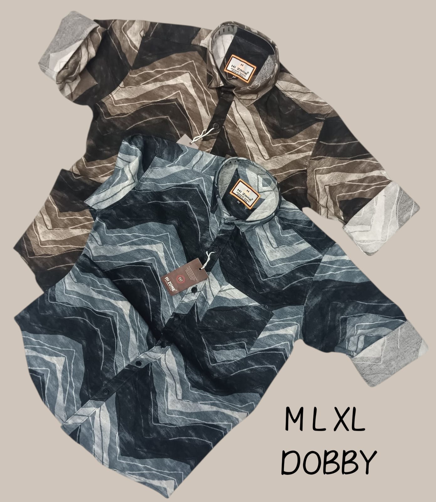 Men's Dobby Waffle Printed Shirts
