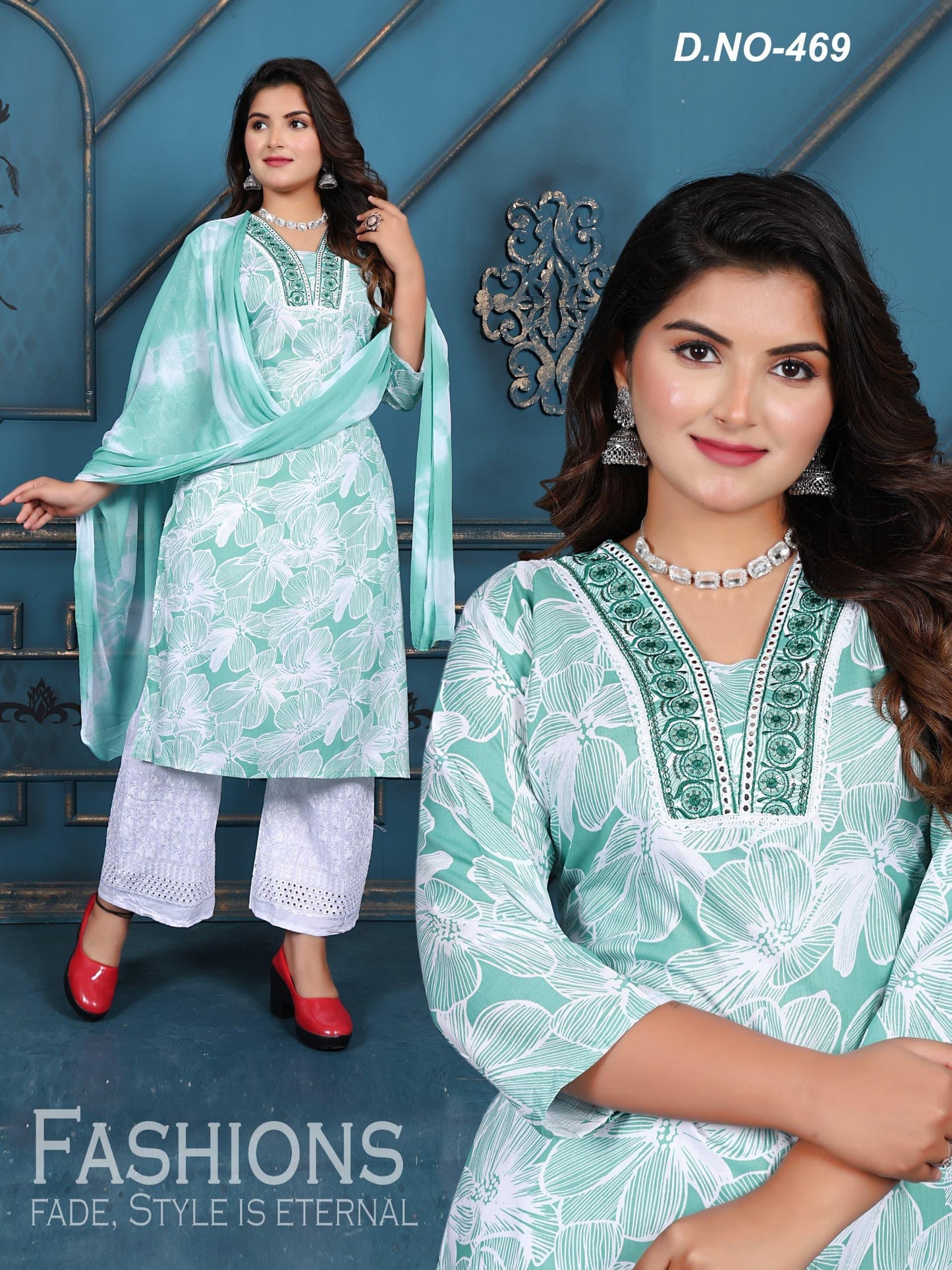 Vibrant Print Rayon Chicken Plazo Set