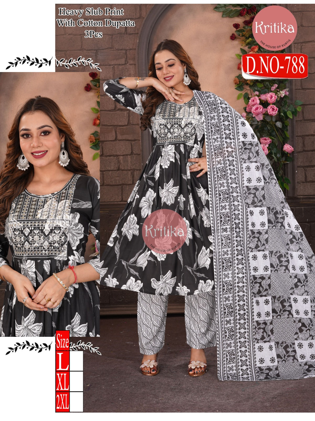 Roman silk Kurti set