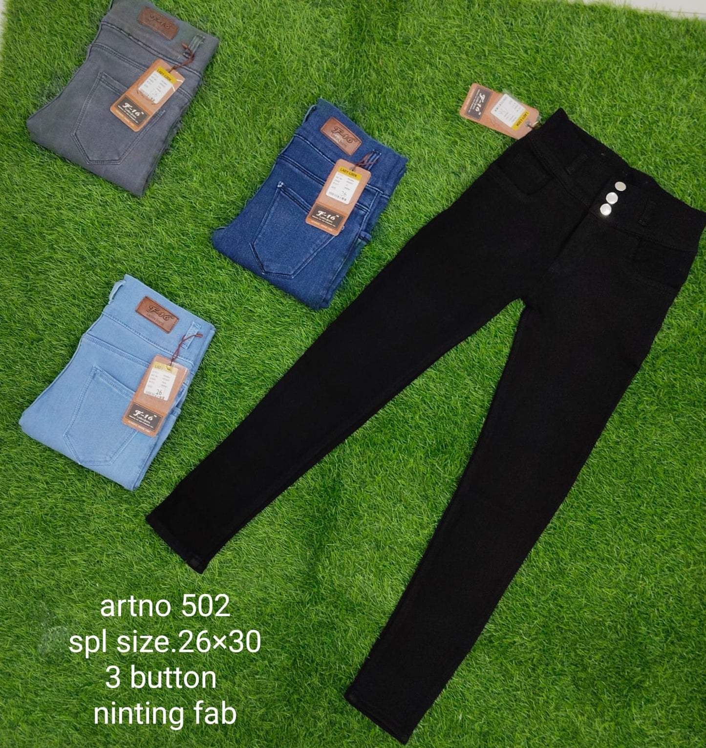 High Waist 3 button jeans