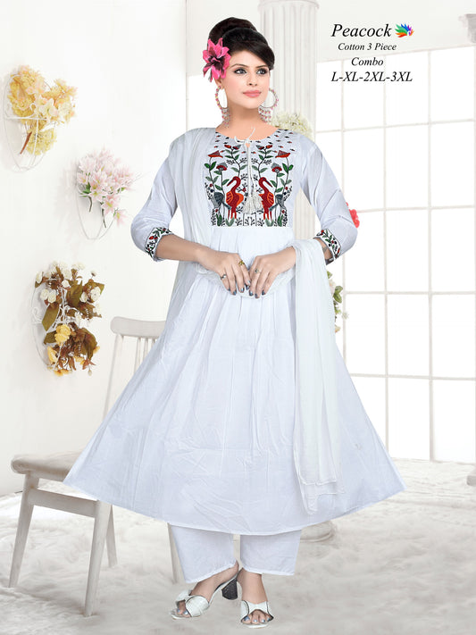 Elegant Cotton 60-60 Swan 3pc suit