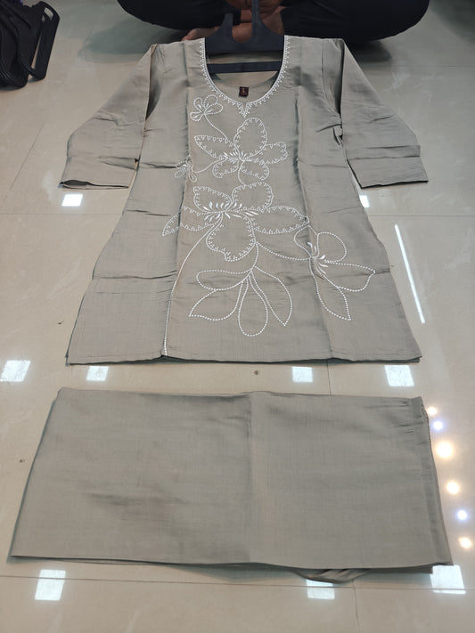 Roman Co-ord set Floral embroidery