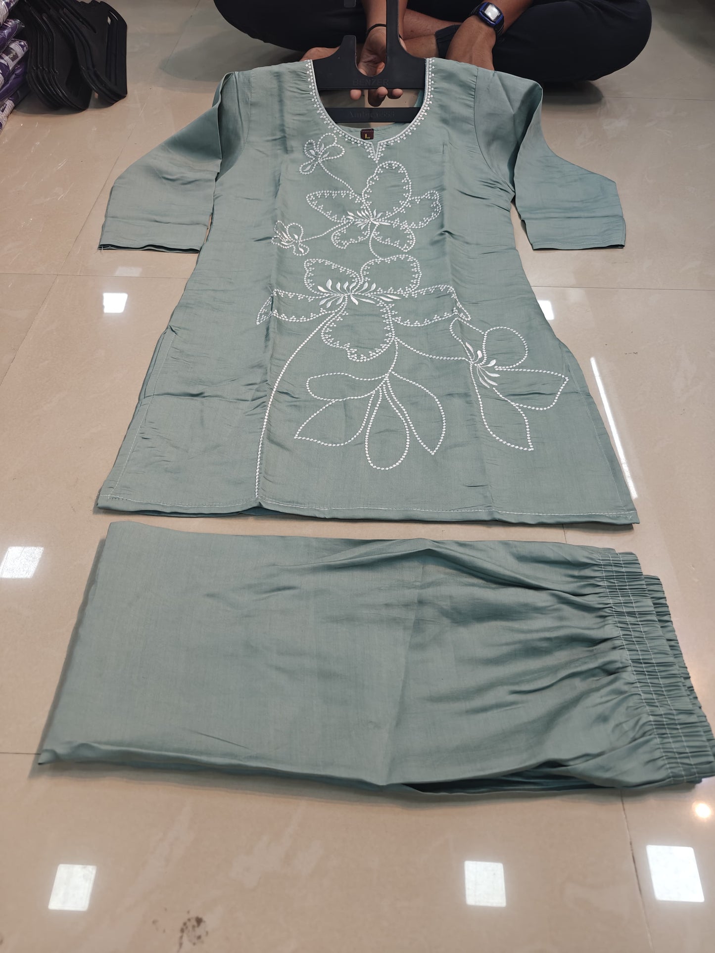 Roman Co-ord set Floral embroidery
