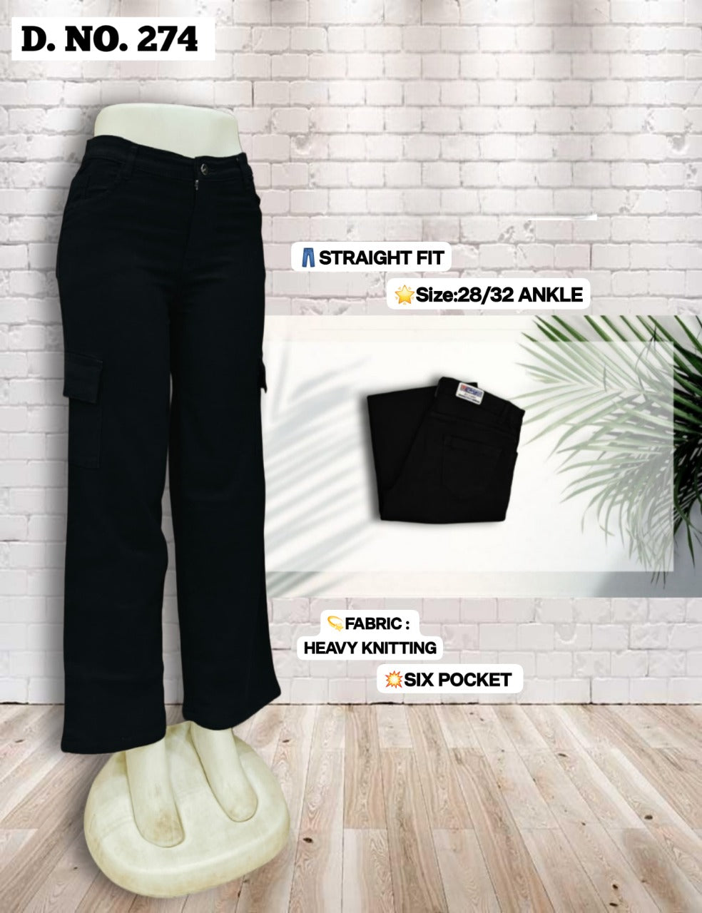 Durable Heavy Knitting Girls' 6 pocket