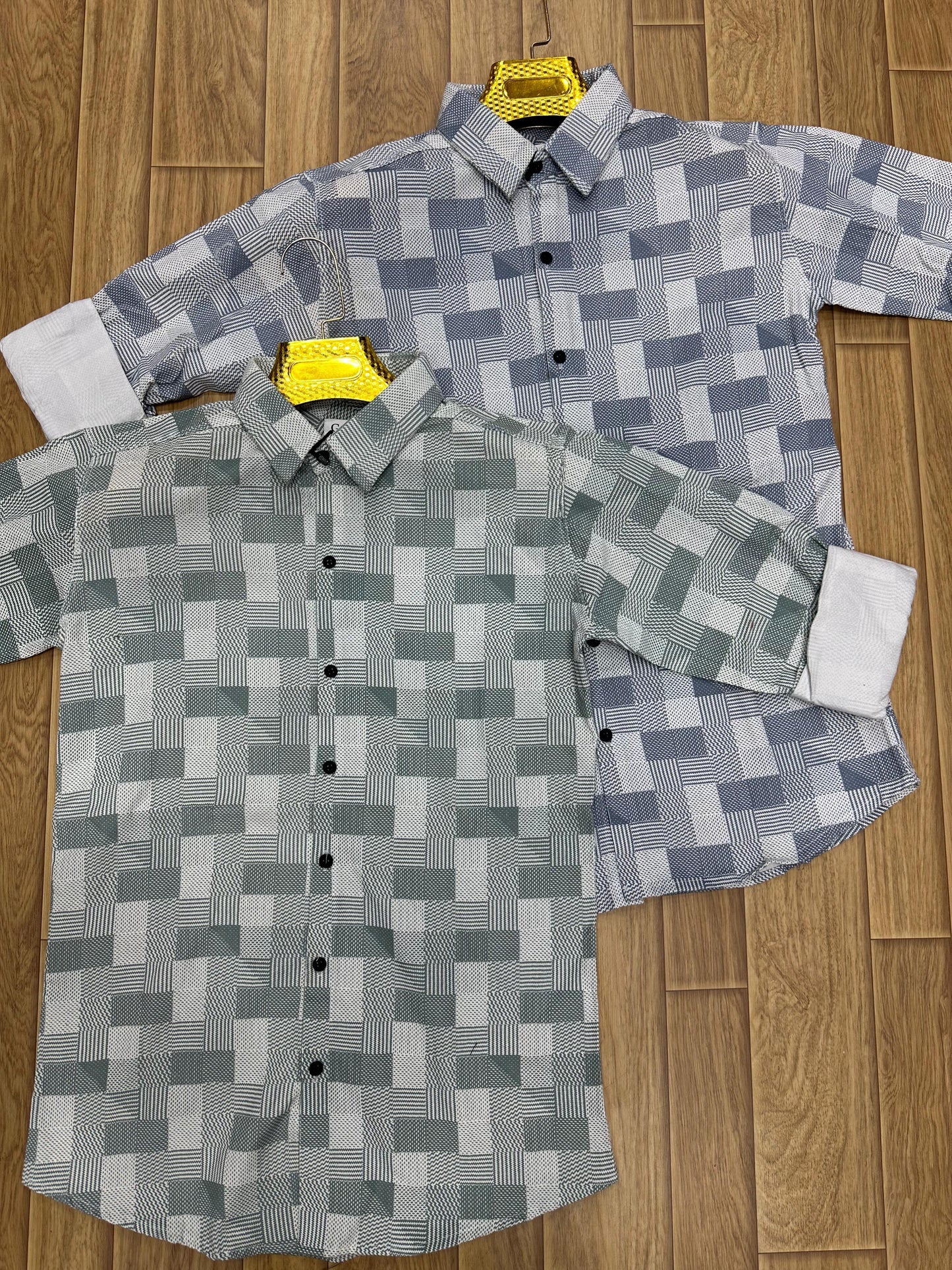 Men's Abstract Leaf Print Corduroy Shirt